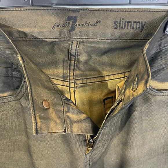 NWT 7 for All Mankind Men’s The Slimmy Brown Overdyed Twill Weave Pant - Picture 3 of 4